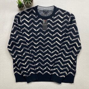 Ted Baker London Sesil Long Sleeve Zig Zag Jacquard Crewneck Pullover Sweater